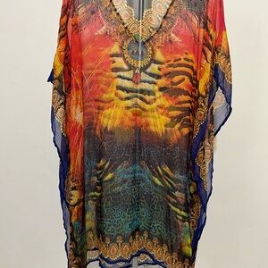 Vibrant Multicolor Swim Coverup